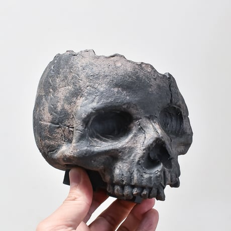 Matasuke Tatsumi（TEATOYA'S GALLERY）【Diagonal Skull pot Black】A