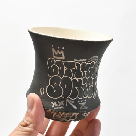 ハイパーポットクリエイター  "阿萬"【Graffiti pot 黒白】RHAM240808