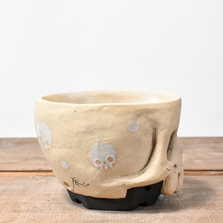 Matasuke Tatsumi（TEATOYA'S GALLERY）【Deformed Skull pot White】B