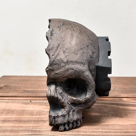 Matasuke Tatsumi（TEATOYA'S GALLERY）【Skull half face pot BLACK大】RFMT24011(T)