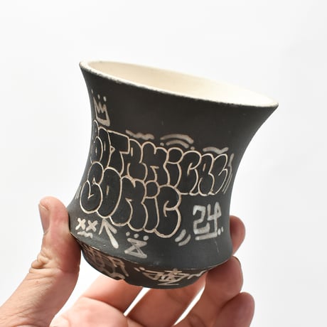 ハイパーポットクリエイター  "阿萬"【Graffiti pot 黒白】RHAM240808