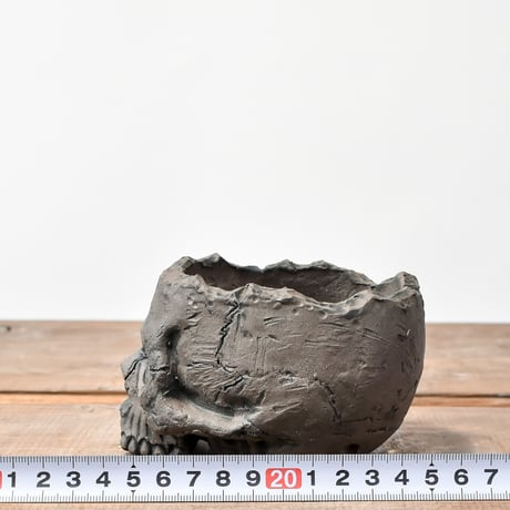 Matasuke Tatsumi（TEATOYA'S GALLERY）【Skull hole pot Black】A