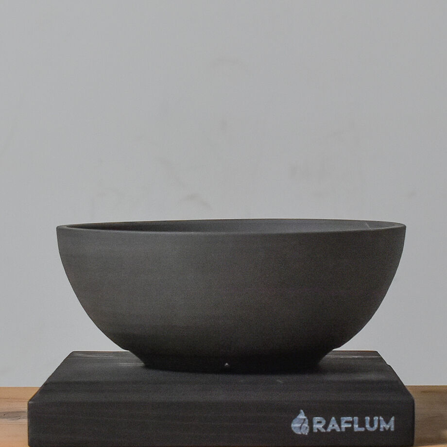 RAFLAM 原田省平 陶器植木鉢 ダークグレー Shohei Harada （原田窯）【shallow pod 】Lサイズ | RAFLUM