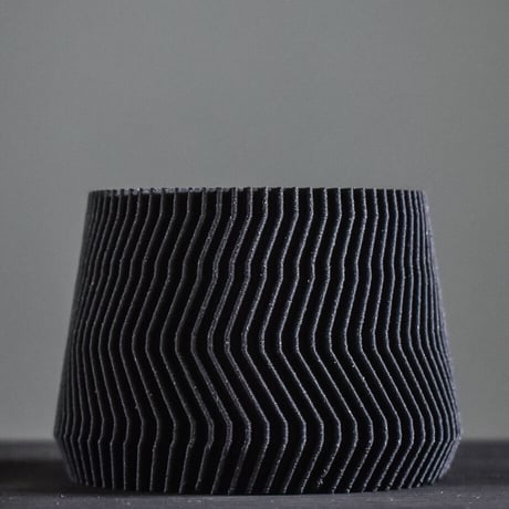 MINIMUM DESIGN / ミニマムデザイン【Set of 3 black planters – Diamant Savane Croix black S】RFMDsaveb001