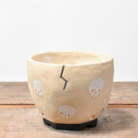Matasuke Tatsumi（TEATOYA'S GALLERY）【Deformed Skull pot White】B