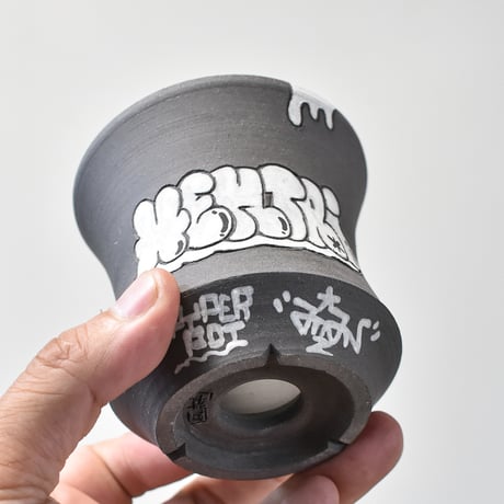ハイパーポットクリエイター  "阿萬"【Graffiti pot  BLACK】RFAM24028