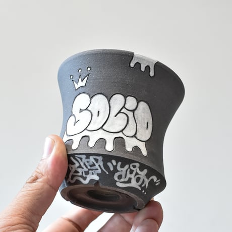ハイパーポットクリエイター  "阿萬"【Graffiti pot  BLACK】RFAM24028 E