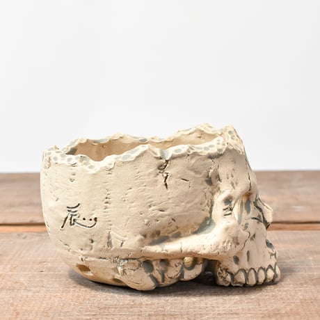 Matasuke Tatsumi（TEATOYA'S GALLERY）【Skull hole pot White】B