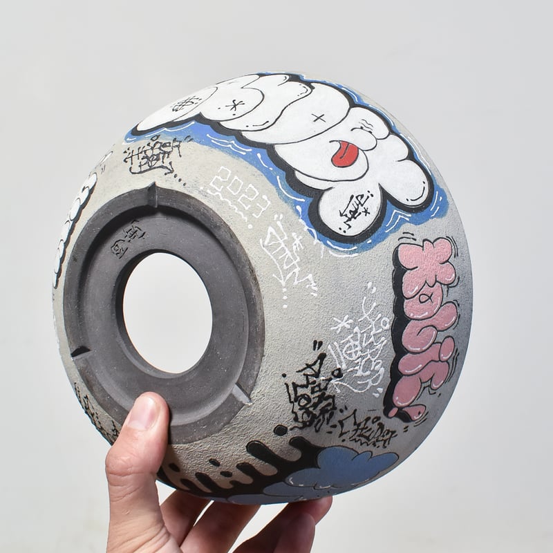 ハイパーポットクリエイター 阿萬 × aobouzu グラフィティ鉢 【オベサ】 ハイパーポットクリエイター 阿萬 × aobouzu グラフィティ鉢 【オベサ】