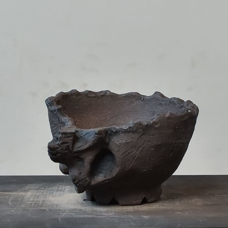 Matasuke Tatsumi（TEATOYA'S GALLERY）【Half face Skull pot Black】RFMT23008B