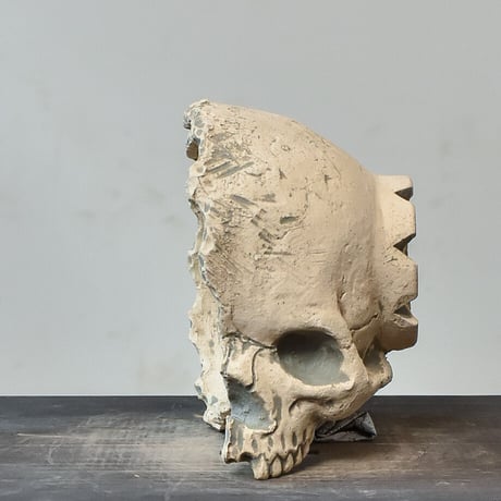 Matasuke Tatsumi（TEATOYA'S GALLERY）【Half face Skull pot White】RFMT23008W