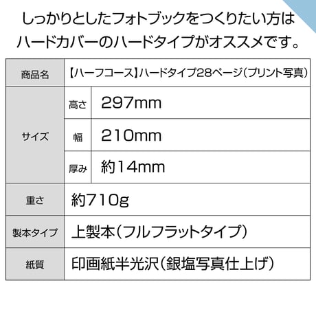 ハードタイプ　28ページ(ハーフコース プリント写真)