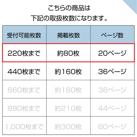 ソフトタイプ　20ページ(ハーフコース プリント写真)