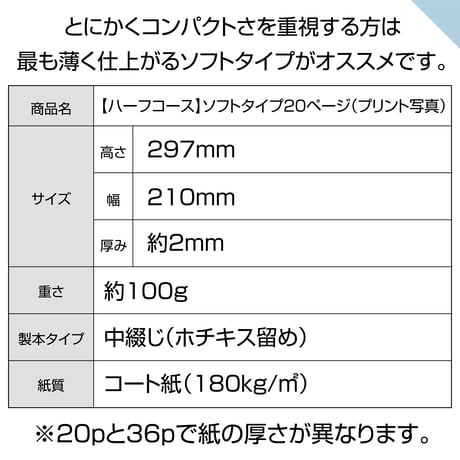 ソフトタイプ　20ページ(ハーフコース プリント写真)