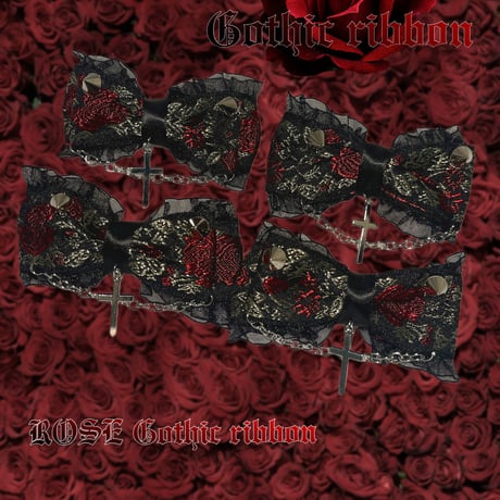 ROSE Gothic ribbon ヘアクリップ
