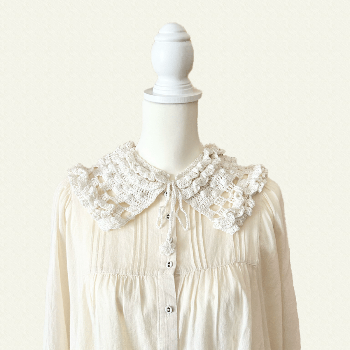 frill frill detachable collar/つけ襟/フリル/コットン/リネン