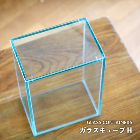 【ガラス容器】ガラスキューブH｜W100mm×H145mm｜専用ガラスフタ付き