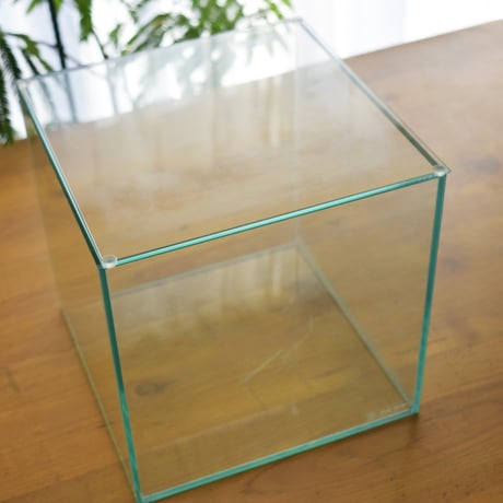 【ガラス容器】ガラスキューブ250（中古）｜W250mm×H250mm｜専用ガラスフタ付き