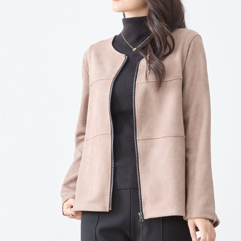 フェイクスエードノーカラージャケット（C02-205） | prologueikebukuro