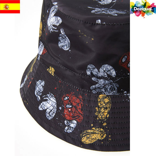ミッキー　バケハ Desigual デシグアル】ビンテージミッキー総柄バケットハット