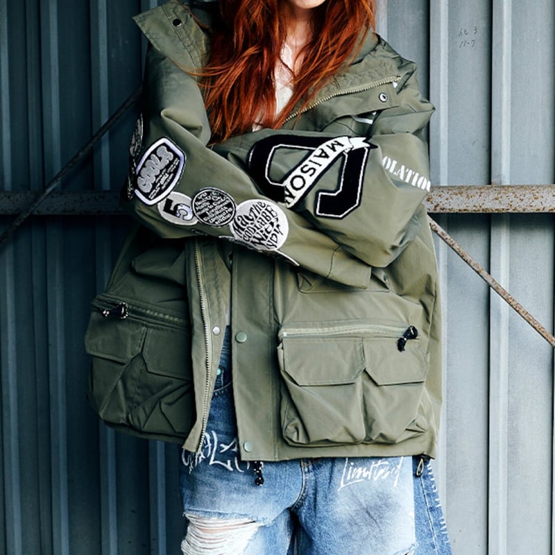 COOLAパッチルーズミリタリージャケット (KHAKI) CQ-46001 | prolog 