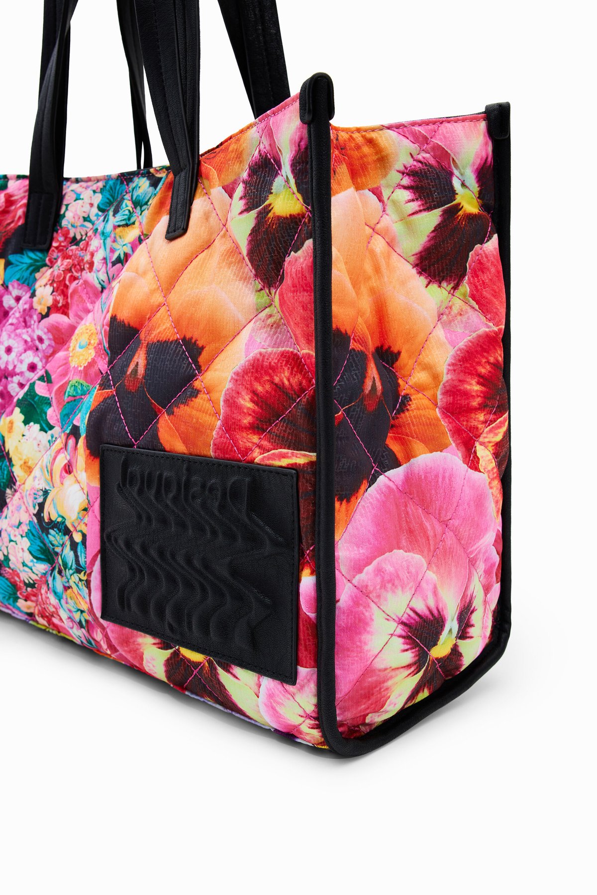 デシグアル Desigual 花柄パッチワーク マキシトートバッグ 22waxa32 