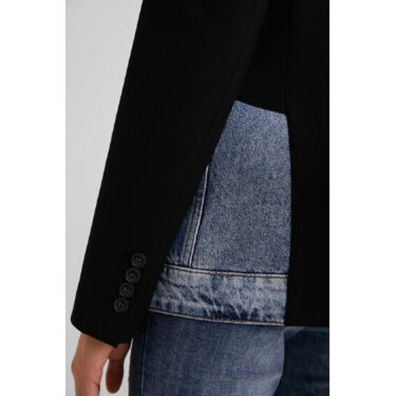 Desigual デニム切り替えテーラードジャケット 22swew54w L Desigual デニム切り替えテーラードジャケット 22swew54w L