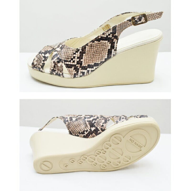NO NAME ノーネーム サンダル ウエッジミュール 37 no name ノーネーム】パイソン型押しウエッジソール サンダル『JUANITA