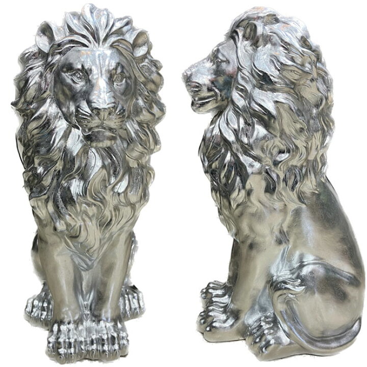 PROLOGUE プロローグ】置物 特大 オブジェ メタリックライオン