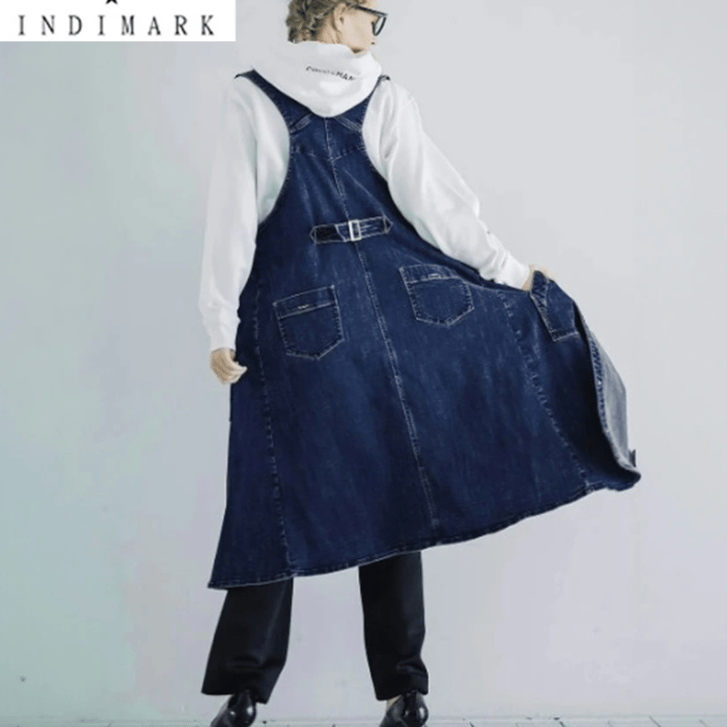 ONLINE SHOP限定【INDIMARK インディマーク】 デニム ジレワンピース