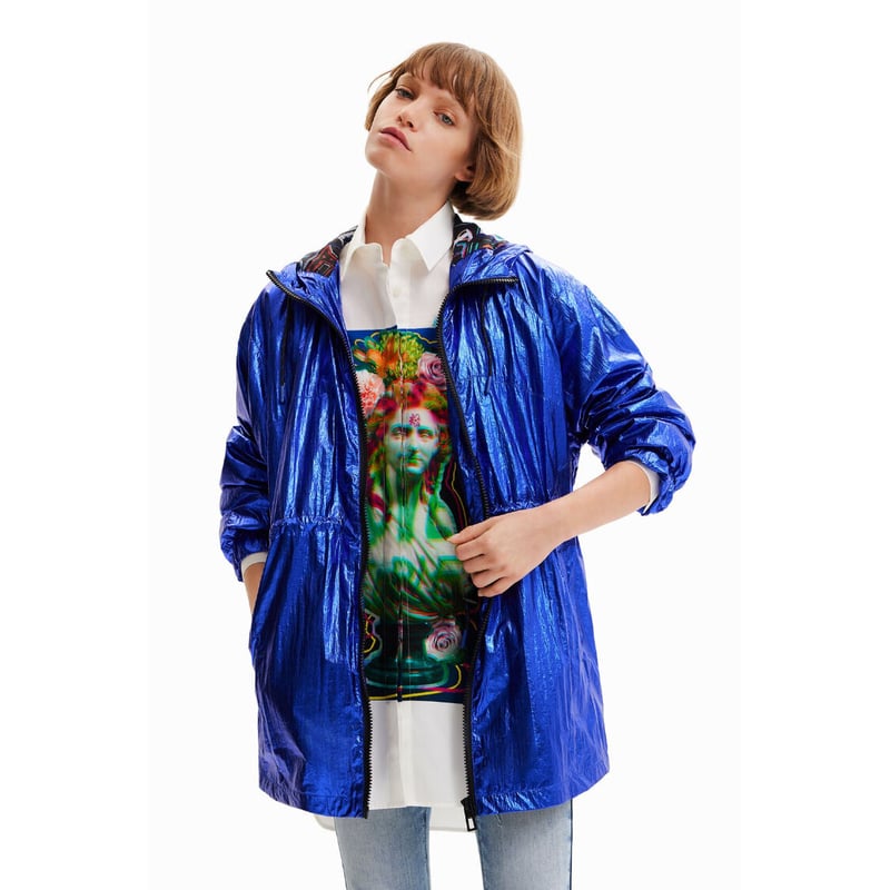 Desigual メタリック フードモッズコート23swew37 | prologueikeb