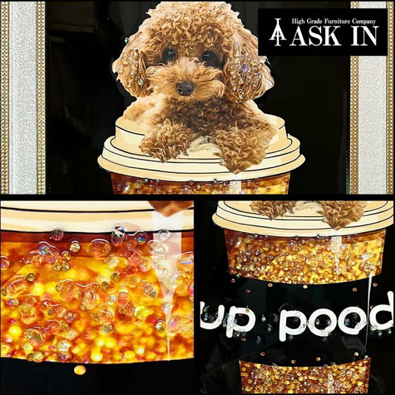 クリスタルアート　カラフルな犬のデジタルアート クリスタルアート カラフルな犬のデジタルアート Amazon.co.jp