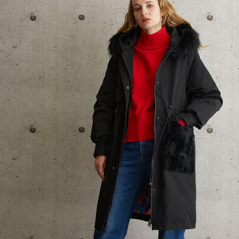 新品✨　SPOOM フォックスファー付モッズダウンコート DAIZ M モフモフ 新品✨ SPOOM フォックスファー付モッズダウンコート DAIZ M モフモフ