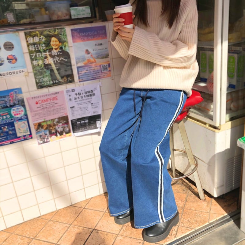 大幅値下げワイドパンツレッドペッパーデニムパンツ24インチ新品同様品です。 RED PEPPER レッドペッパー レディース スウェットワイドパンツ RJ1124