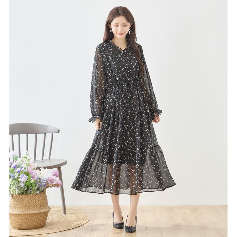 M〜L】小花柄ティアードワンピース(N82-590) | prologueikebukuro M〜L】小花柄ティアードワンピース(N82-590) | prologueikebukuro