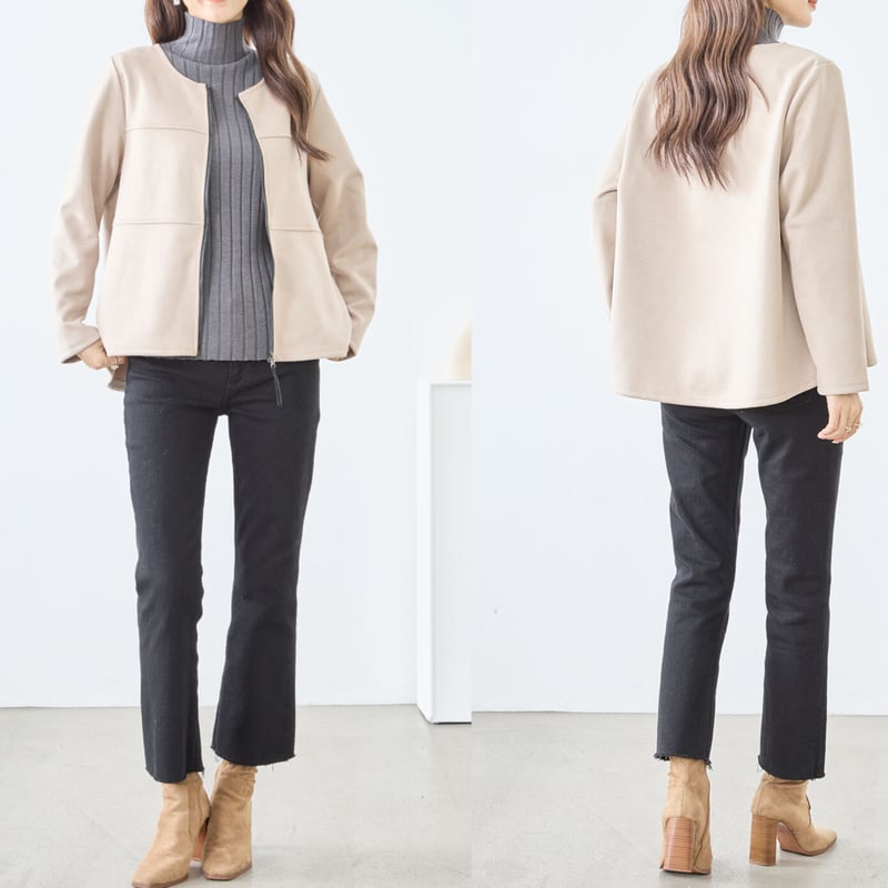 フェイクスエードノーカラージャケット（C02-205） | prologueikebukuro