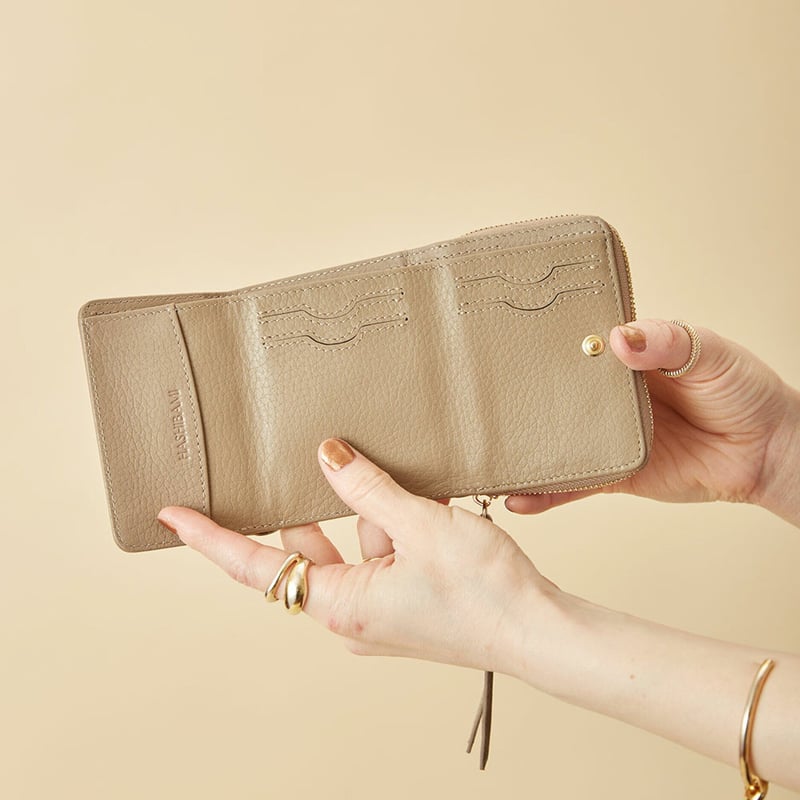 Hashibami ハシバミ】リアルレザー3つ折り財布 ウォレット【送料