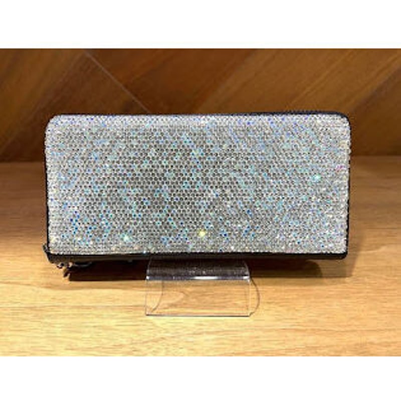 キラキラ長財布 明日着 限定 キラキラxGOLDの大きなCCマーク ZIP