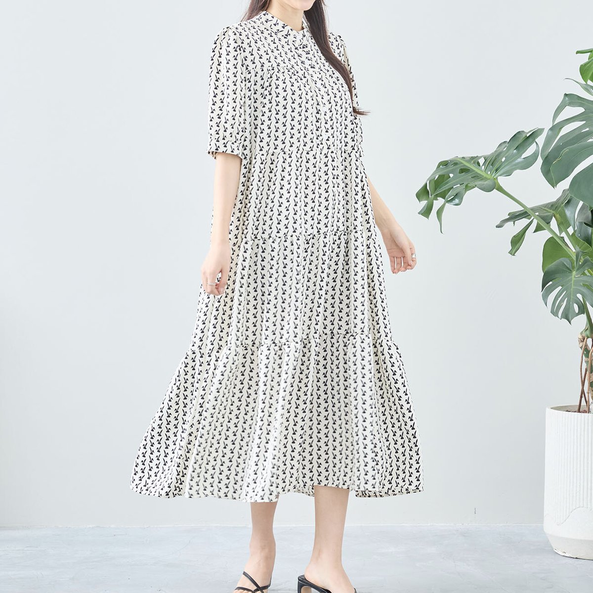 ラビットパターンデザインワンピース(C38-1057