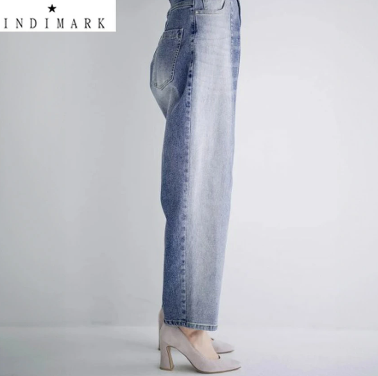 INDIMARK　ツートンコクーンデニム　M　ワイド　パンツ ONLINE SHOP限定 INDIMARK インディマーク】 ツートン コクーン デニム