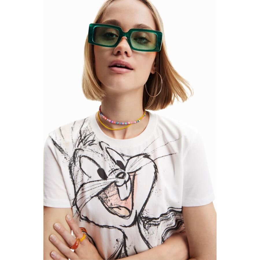 デシグアル Desigual バッグスバニー 半袖Tシャツ （ホワイト）s