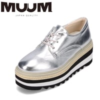 ムーム MUUM mild.5800 レディース スニーカー 厚底スニーカー スタックソール レースアップシューズ 人気 ブランド シルバー