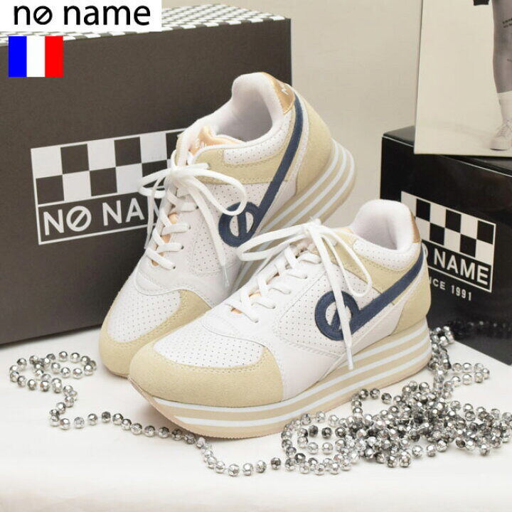 no name ノーネーム】厚底パンチング レザー スエード ホワイト no name ノーネーム】厚底パンチング レザー スエード ホワイト