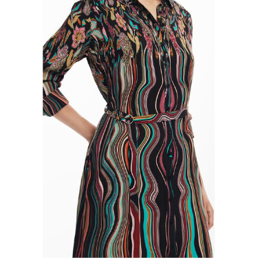 デシグアル Desigual カスケードプラントのミディドレス24wwvw65