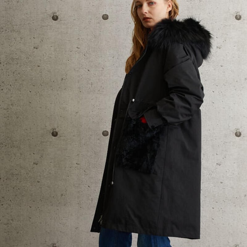 Spoomキラキララメリアルファーダウンコート SP223028