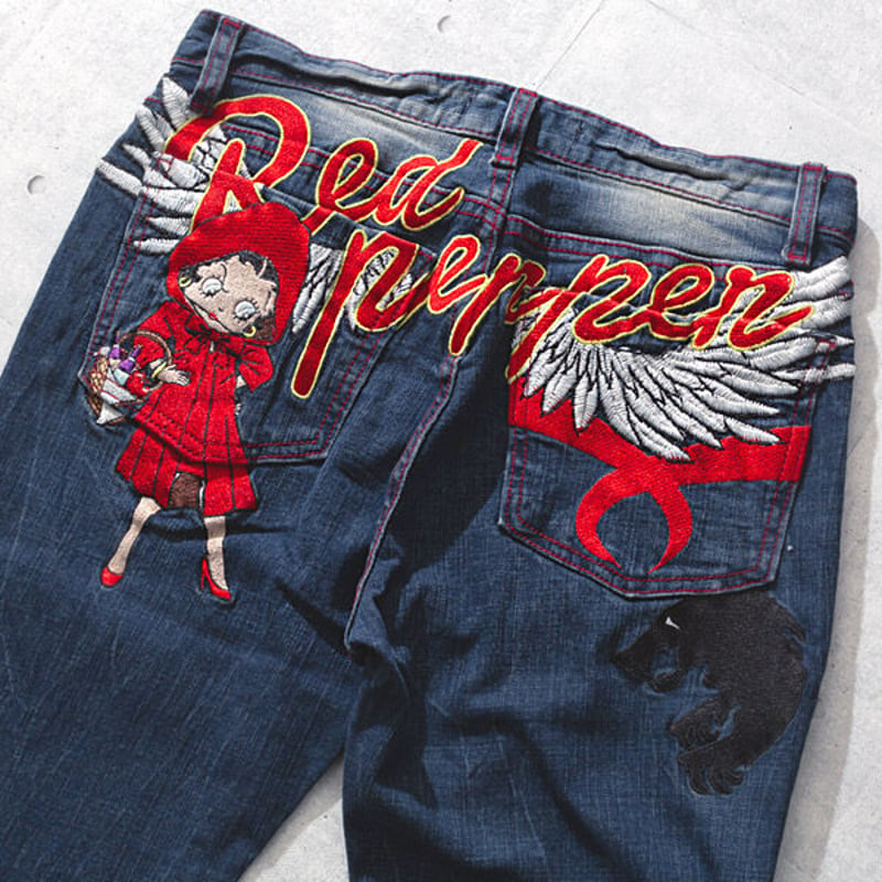 レディースブランドWIY美品 RED PEPPER Betty Boop コラボ w27 デニム