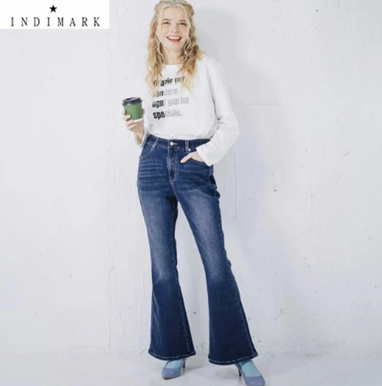 ONLINE SHOP限定 INDIMARK インディマーク】フレアデニムパンツ