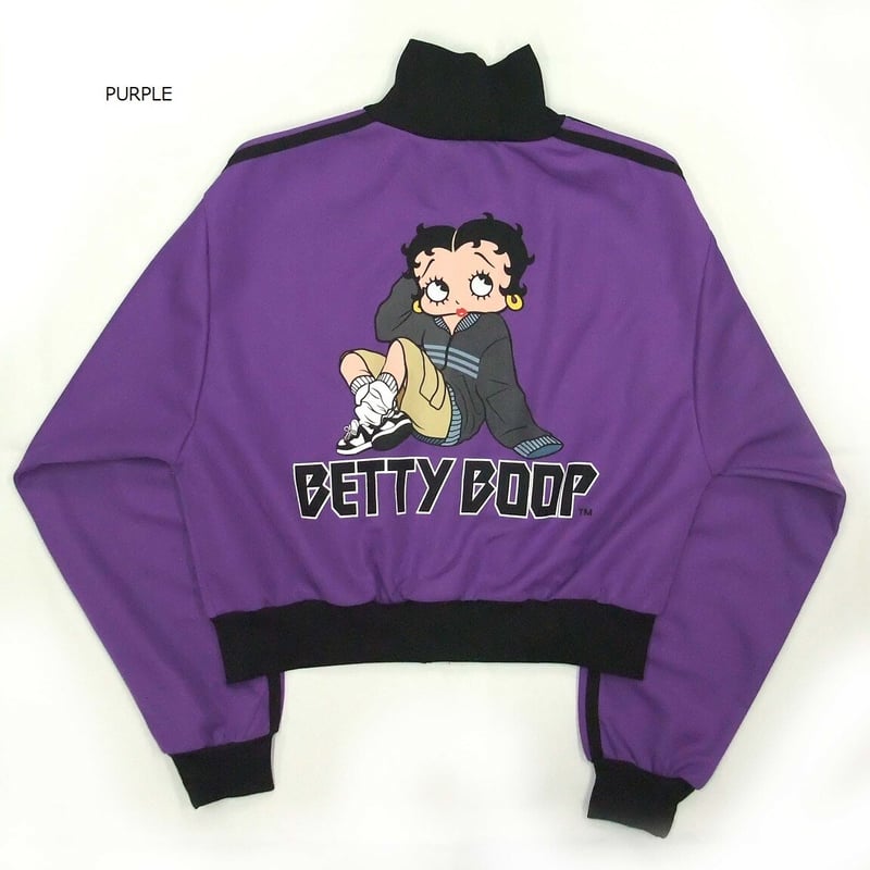 ジャージ トラックジャケットショート丈 前開きZIP長袖 【BETTY BOOP