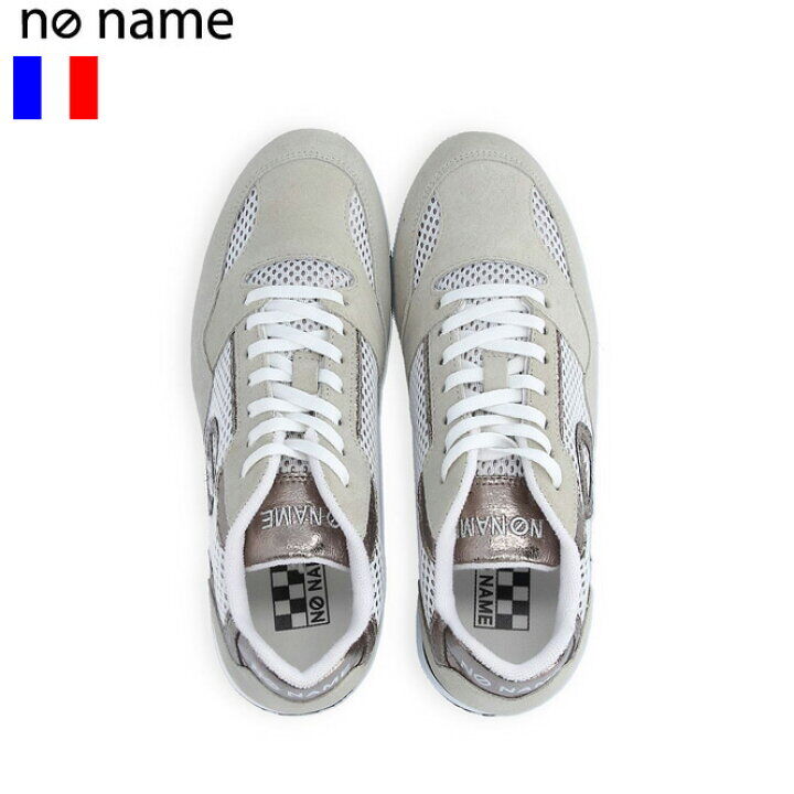 no name ノーネーム】厚底パンチング レザー メッシュスニーカー