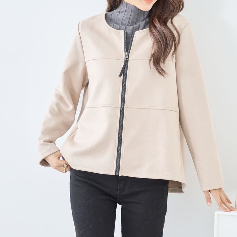 フェイクスエードノーカラージャケット（C02-205） | prologueikebukuro